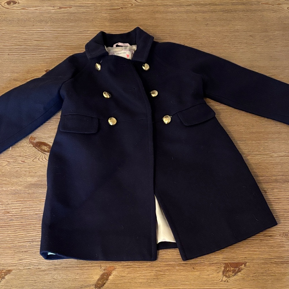 Navy Double-Breasted Kids Coat